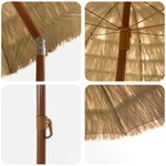 vidaXL Parasol de plage Marron Ø 265 x 267 cm Acier