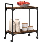 vidaXL Chariot de cuisine chêne fumé 60 5x31x72 5 cm bois d'ingénierie