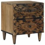 vidaXL Cabinet de chevet avec tiroir 2 Pièces Marron 40 x 33 5 x 46 cm
