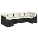 vidaXL Ensemble de canapé de jardin 7 Pièces Noir Poly rotin