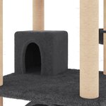 vidaXL Arbre à chat avec griffoirs en sisal gris foncé 141 cm
