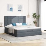 VidaXL Cadre de lit ottoman avec matelas gris foncé 160x200cm velours