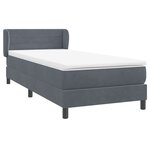vidaXL Sommier à lattes de lit et matelas gris foncé 90x220 cm velours