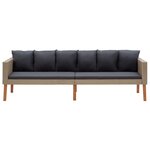 vidaXL Salon de jardin 2 Pièces avec coussins Résine tressée Beige