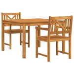 vidaXL Ensemble de salle à manger pour jardin 3 pc Marron