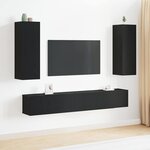 vidaXL Ensemble meuble TV 5 pièces en chêne noir et bois d'ingénierie