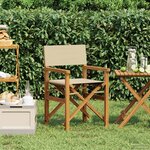 vidaXL Chaise de directeur Marron et beige Bois de teck massif