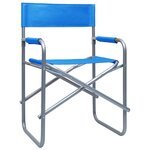 vidaXL Chaises de metteur en scène 2 Pièces Acier Bleu