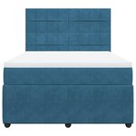 vidaXL Sommier à lattes de lit et matelas Bleu foncé 140x190cm Velours
