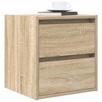 vidaXL Table de chevet murale chêne sonoma 38x34x40 cm