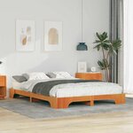 vidaXL Cadre de lit surélevé avec stockage Marron bois