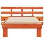 vidaXL Cadre de lit avec tête de lit Brun cire 100 x 200 cm Pin massif