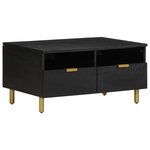 vidaXL Table basse noir 80x54x40 cm bois d'ingénierie