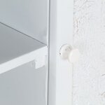 vidaXL Meuble TV Blanc 115x30x46 cm Bois massif de manguier