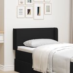 vidaXL Tête de lit noire Noir Bois et tissu Standard Durable