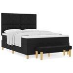 vidaXL Lit à ressorts avec matelas Noir 140 x 200 cm tissu