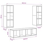 vidaXL Ensemble meuble TV 3 Pièces Chêne noir Bois d'ingénierie