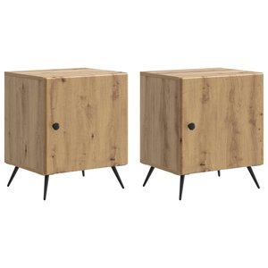 vidaXL Cabinet de chevet 2 Pièces Chêne artisanal 43 x 34 5 x 50 cm