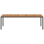 vidaXL Table de Jardin Noir polyrotin