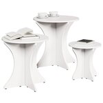 vidaXL Table basse 3 Pièces Blanc