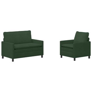 vidaXL Ensemble de Canapés 2 Pièces Vert Jungle Tissu