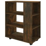 vidaXL Armoire roulante Chêne fumé 60x35x75 cm Bois d'ingénierie