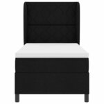vidaXL Lit avec matelas ressorts noir 100x200 cm en tissu