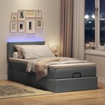 vidaXL Cadre de lit ottoman avec matelas gris foncé 90x190 cm tissu