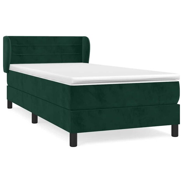 vidaXL Sommier à lattes de lit avec matelas Vert foncé 100x200 cm