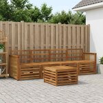 vidaXL Ensemble de canapés d'extérieur 5 Pièces Naturel