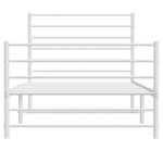 vidaXL Cadre de lit métal sans matelas avec pied de lit blanc 90x190cm