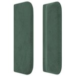 vidaXL Tête de lit avec oreilles Vert foncé 203x16x78/88 cm Velours