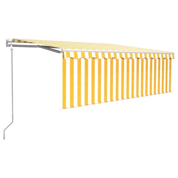 vidaXL Auvent automatique rétractable avec store 4x3 m Jaune et blanc