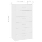 vidaXL Buffet avec 6 tiroirs Blanc 50x34x96 cm Bois d'ingénierie