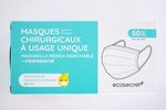 Boîte de 50 Masques Chirurgicaux 3 plis à usage unique - CERTIFIE EN 14683 : 2019 Type II