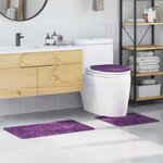 vidaXL Tapis de bain 3 Pièces Violet 50 x 50 cm Polypropylène