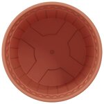 vidaXL Pot à fleurs rond 24 Pièces Rouge brique Ø 17 x 14 cm Plastique