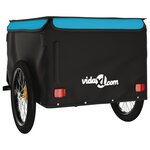 vidaXL Remorque de vélo noir et bleu 45 kg fer