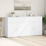 vidaXL Buffets 2 Pièces blanc 79x38x80 cm bois d’ingénierie