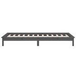 vidaXL Cadre de lit à LED sans matelas gris 90x200 cm bois massif