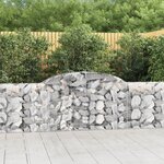 vidaXL Paniers à gabions arqués 11 Pièces 300x30x80/100 cm fer galvanisé