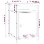 vidaXL Table de chevet chêne sonoma 40x42x60 cm bois d'ingénierie