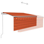 vidaXL Auvent rétractable automatique avec store 3x2 5 m Orange marron
