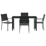 vidaXL Ensemble de salle à manger pour jardin 5 Pièces Noir Poly rotin