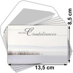 Lot 5 cartes remerciements condoléances +5 enveloppes blanches format 9x14cm