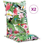 vidaXL Coussins de chaise de jardin dossier haut lot de 2 multicolore