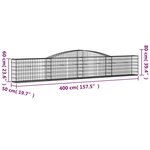 vidaXL Paniers à gabions arqués 25 Pièces 400x50x60/80 cm Fer galvanisé