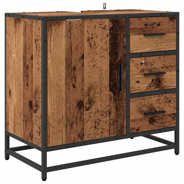 vidaXL Meuble de Lavabo de Salle de Bain Bois ancien 65 x 33 x 60 cm