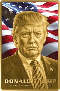 Monnaie DONALD TRUMP 1/10 Oz Or 10000 Francs Chad