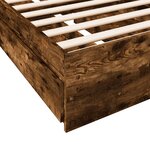 vidaXL Cadre de lit et tiroirs chêne fumé 100x200 cm bois d'ingénierie